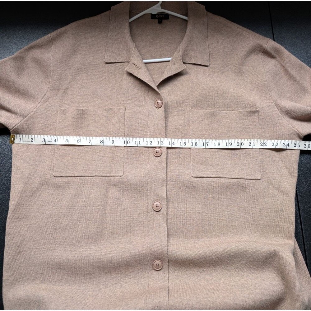 Quince Eco-Knit Milano Stitch Oversized Shirt Jacket Warm Taupe Shacket Large - Picture 4 of 11
